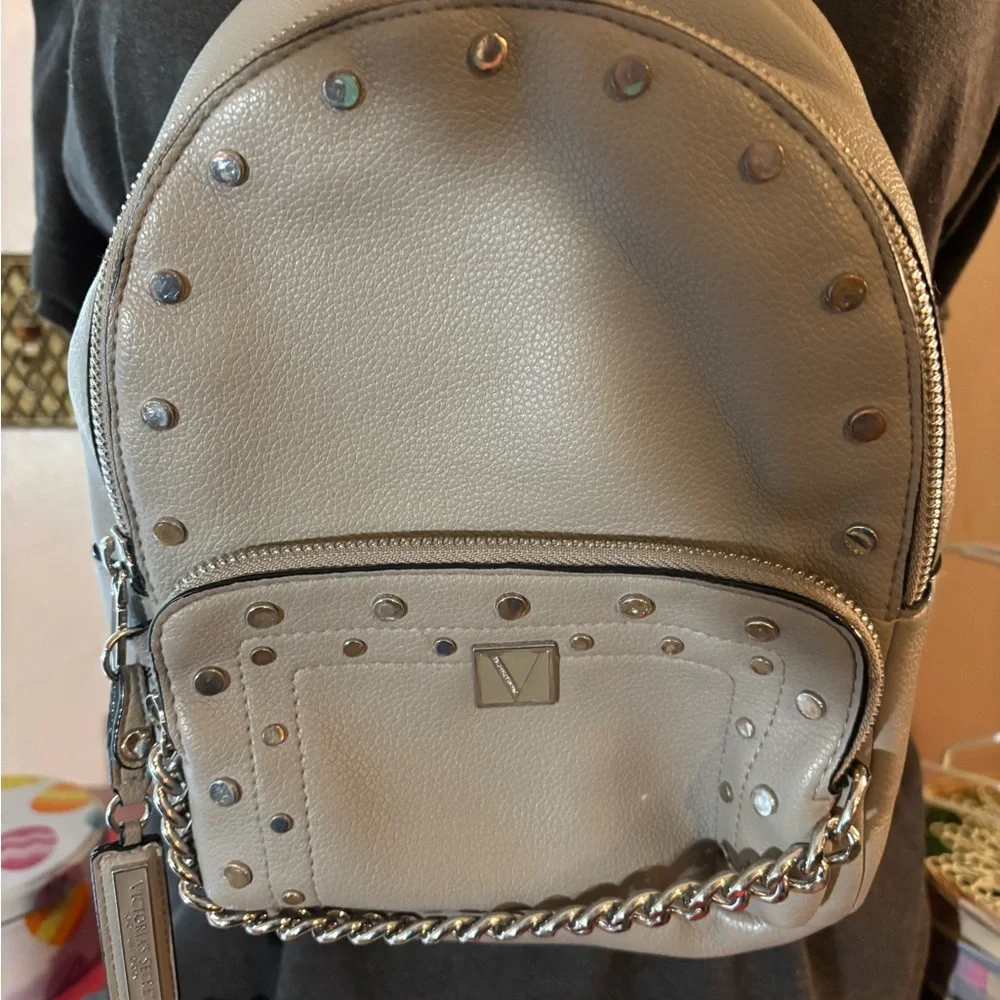 Gray Studded Mini Backpack - Picture 2 of 5